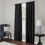 MAYTEX Microfiber-Rod Pocket Window Curtains, Set of 2 Panels, 40 inch x 84 inch Pair, Black