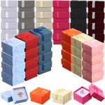 120 Pcs Ring Gift Boxes Bulk for Ring, Earring, Jewelry Small Jewelry Cardboard Storage with Bowknot 2" x 2" Ring Box for Weddings, Birthdays, Anniversaries, 12 Colors