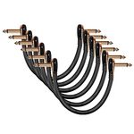 Donner Guitar Patch Cables Right Angle, 6 Inch 1/4 Instrument Cables for Effect Pedals 6 Pack