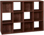 ClosetMaid Cubeicals 12 Cube Storage Shelf Organizer Bookshelf, Stackable, Vertical or Horizontal, Easy Assembly, Wood, Dark Cherry Finish