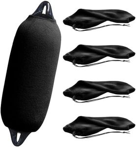 Boat Fender Covers 4 Pack - Fits 6.5" Boat Fenders - Black Boat Bumpers - Ultimate Protection - Durable Bumper Covers - Marine Bumpers - Add Style to Your Boat