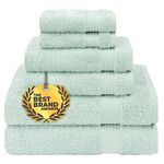 Cotton Paradise 6 Piece Towel Set, 100% Cotton Soft Absorbent Turkish Towels for Bathroom, 2 Bath Towels 2 Hand Towels 2 Washcloths, Mint Towel Set