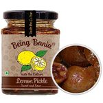 Being Bania Sweet Lemon Pickle - 100% Natural with added Hing flavor | 280g of Khatta Meetha Nimbu Achar | No Preservatives, No Additive | Handmade Gourmet Pickles