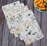 COTTON CANDY- FASHION FLAVOUR Kitchen Towel Cotton, Hand Towels, Dish Towels, Wiping Cloths (Pack Of 4) - Flowers & Buds, Green, 65 X 40 Cm