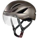 Odoland Bike Helmet - Adult Bicycle Helmet with Detachable Magnetic Goggles Visor - Mountain Road Cycling Certified Lightweight Helmet Adjustable for Men Women Black