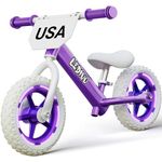 LEDIVO Toddler Balance Bike 2 Year Old, Age 18 Months to 5 Years Old, 12" Push Bicycle w/Customize Plate (3 Stickers & Toy), Kids Balancing Gift Bike for 3-4 yrs Boys Girls (Purple, 12 Inches)