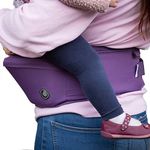 Hippychick Hipseat Baby Carrier | Lightweight Adjustable Back Supporting Waist Stool for 6-36 Months (Purple)