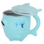 Stainless Steel Kids Cups, Fish Shape Toddler Cups with Lids and Handle for Children and Toddlers Coffee Mug Kids Mug Metal Cups for Lids Camping Mug Insulated Mug (Blue)