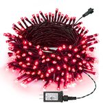 Joomer Christmas Lights 100FT 300 LED String Lights with 8 Modes Timer Connectable Waterproof Plug-in Fairy Lights for Home, Garden, Party, Holiday, Tree, Christmas Decorations (Red)