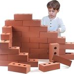 Playlearn 25 Packs Bricks Building Role Play Toy, Life Size Large Fake Pretend Foam Construction Blocks,Developmental Toy for Kids