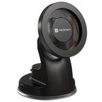 Portronics Clamp M4 Prime Magnetic Car Phone Mount with Strong Suction Cup, 360° Rotation, 90° Tilt, Windshield & Dashboard Mount, Metal Ring Included, Fits 5.4–6.7 Inch Smartphones, Black