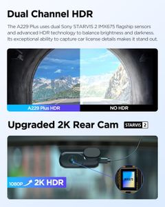VIOFO A229 Plus Dual 2K Dash Cam – Front and Rear Car Camera