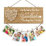 Grandkids Photo Holder Long Distance Gifts For Grandma Grandpa Grandparents Photo Frame Grandmother Gift From Grandchildren Pictures Display Board Home Decoration (Light Colour)