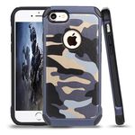 leobray for iPhone 5/5s/SE 2016 case,Heavy Duty Protective Bumper Shockproof Armor Ultra Hybrid Rugged Camouflage Case for iPhone 5/5s/SE 2016- Blue