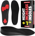 Height Increase Insoles for Men (+1 inch) Shoe Lifts Men, Instant Height Boosters Insoles for Men, Trim to Fit Shoe Lift, Comfortable Shoe Leveler, Shoe Inserts for Height (Mens 5-6)