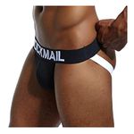 Sexy Mens Jock Straps Underwear Cotton Sexy Jocks Bikini G-Strings Men Thongs Male Briefs Gay Underwear Thongs 6 Colors (XXL, Black)