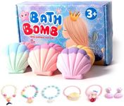 INKNOW Bath Bombs for Kids Girls,6 Pack Organic Bath Bombs with Surprise Inside,Handmake Bathbombs for Girls Kids,Fun Shell Bubble Bath Bomb Kit,Bath Bombs for Girl's Kid's Birthday Party