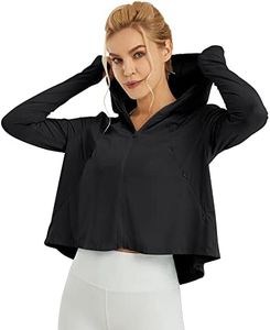 G4Free Long Sleeve Sun Shirts Women Hoodie Jacket Hiking Running Fishing Quick Dry Cooling SPF Shirt (Black, XS)