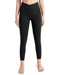 QUEENIEKE Workout Leggings for Women Crossover High Waisted Buttery Soft Yoga Pants Gym Leggings (Black, XL)