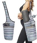 Yoga Mat Bag with Large Size Pocket, Yoga Mat Carrier Large Gym Bag with Bottle Pocket/Big Open Pocket, Fitness Mat Carrier Exercise Mat Carrier Quality Canvas Women Tote Bag for Gym Sports Beach