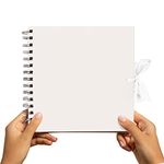 Styloo Small Scrapbook - DIY Scrapbooking Instax Mini Photo Album with 50 White Papers - Perfect Photo Book for Wedding, Anniversary, Birthday, Travel, Friends, Baby and Gift (Small, White)