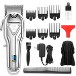 Ceenwes Hair Clippers Full Metal for Men Cordless LED Display Hair Trimmer with 1 Hair Dressing Cape Barber Hair Cut Grooming Kit