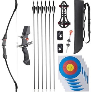GQT Compound Bow and Arrow Set, Left/Right Hand Bow Kit, Beginner Archery Gift with 6 Arrows, 5 Target Face, Perfect for Outdoor Backyard Activities