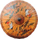 Bestage 33.5" Women's Mens Rainproof Handmade Oil Chinese Paper Umbrella Fairy Crane Hand Painted Waterproof Paper Parasol for Parties Photography Costumes Decoration and Other Events