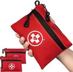 Swiss Safe Survival First Aid Kit Pocket Sized Pouch, Lightweight & Compact with Dual Zippers, 64 Piece x 2 Pack