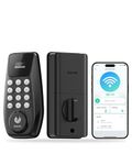 DESLOC C100 Plus Smart Lock, Built-in WiFi Keyless Entry Door Lock with Keypad & Display, Smart Deadbolt for Front Door, Door Lock for Home & Rental Use, 100 PIN Codes, IP54, BHMA Grade 3 - Black