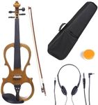 Cecilio 4/4CEVN-1Y Solid Wood Yellow Maple Metallic Electric/Silent Violin with Ebony Fittings in Style 1 (Full Size)