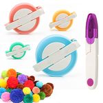 Hoedia 4 Size Pompom Makers Set Pom Pom Maker for Yarn,Fluff Ball Weaver for Yarn pom poms,Wool Knitting Craft IDY Tool Set with Scissors