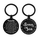 ENGZHI To My Bonus Son Gifts - Life Gave Me the Gift of You - Stepson Gifts from Stepmom Stepdad, Step Son Keychain