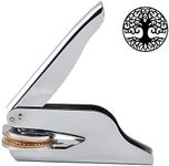 CRASPIRE Embosser Seal Stamp Tree of Life Pattern Stainless Steel Open Book Embosser Stamp Hand Held Embossing Stamp Seal Notary Embosser Stamp for Books Envelopes Paper Official