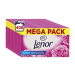 Lenor Tumble Dryer Sheets, 408 Sheets (34 x 12), Sparkling Bloom & Yellow Poppy, Long lasting Freshness When Tumble Drying