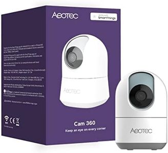 SmartThings Aeotec WiFi IP Camera Security Camera 1080p Full HD Resolution Night Vision 360° Person Detection Motion Tracking Panoramic View 2-Way Audio