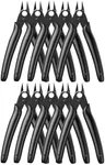 BOENFU Small Wire Cutters 10 Pack Precision Wire Cutters 5 Inch Flush Cutters Zip Tie Cutters Small Side Cutter for Jewelry Making, Electronics, 3d Print, Plastic Models, Black
