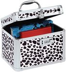 Vaultz Combination Lock Box - Secure Safe for Documents, Valuables, Medicine & Money - 10 x 7.25 x 7.75 Inch - Black and White Leopard