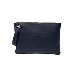 ZOONAI Oversized Clutch Bag Purse, Womens Large leather Evening Wristlet Handbag (Black)(Size: One Size)