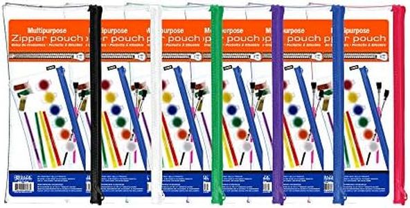 BAZIC Pencil Pouch 3 Ring Binder Pouch w/Rivet Enforced Rings Holes, 11"x5" Clear Color, Zipper Pouches Case Cosmetic Bag, 24-Pack