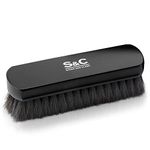 Premium Black Horse Hair Brush - Horse Hair Shoe Brushes for Polishing, Cleaning & Buffing Leather Shoes - Boot Brush with Soft Bristles, Comfy Grip - Shoe Polish Brush Made of Beech Wood