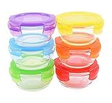 ARSUK Baby Food Storage Containers Set Freezer Food Pots Weaning Bowls Cubes BPA-Free Glass Mini Boxes 200ml x 6PCS