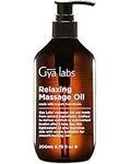 Gya Labs Relaxing Massage Oil - Ylang Ylang, Rose Geranium and Organic Argan Infused Body Oil for Skin - Natural Massage Oil for Massage Therapy - 100% Pure (200 ml)