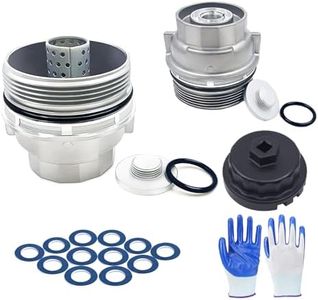 LOBIUTIYA 2Pcs 15620-31060 Oil Filter Housing Cap Fit For Toyota Camry 4Runner+Oil Filter Cap Wrench +15643-31050 Plug+90430-12031 Aluminum Oil Drain Plug Gaskets（20Pcs）