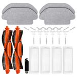 Liveryde Replacement Parts Compatible with Xiaomi Robot Vacuum S12 B106GL, for Xiaomi Mi Robot Vacuum Mop 2S XMSTJQR2S Accessories, 2 Main Brushes, 6 Side Brushes, 4 HEPA Filters, 4 Wipes