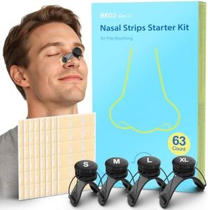 Adjustable Nasal Strips for Snoring & Breathing Kit, 4 Sizes, 63 Count