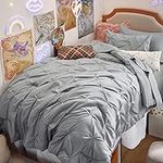 Bedsure Comforter Set 8 Pieces - Pintuck Bed Set, Bed in A Bag with Comforters, Sheets, Pillowcases & Shams
