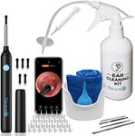 Ear Wax Removal Tool with Ear Camera by Tilcare - Ear Irrigation Flushing System for Adults & Kids - Perfect Ear Cleaning Kit - Includes Basin, Syringe, Curette Kit, Towel and 30 Disposable Tips