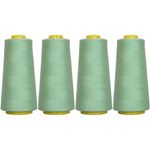 Threadart Polyester Serger Thread - 2750 yds 40/2 - Mint Green - 56 Colors Available - 4 Cone Bundle Pack