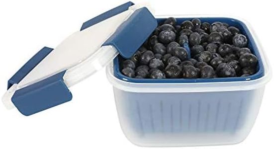 shopwithgreen 50oz Berry Keeper Container, Fruit Produce Saver Food Storage Containers with Removable Drain Colanders, Vegetable Fresh Keeper Set | Refrigerator Organizer